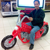 Balloon motorcycle you can sit on!