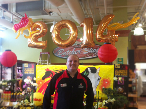 Decorative hanging balloons with gold lettering